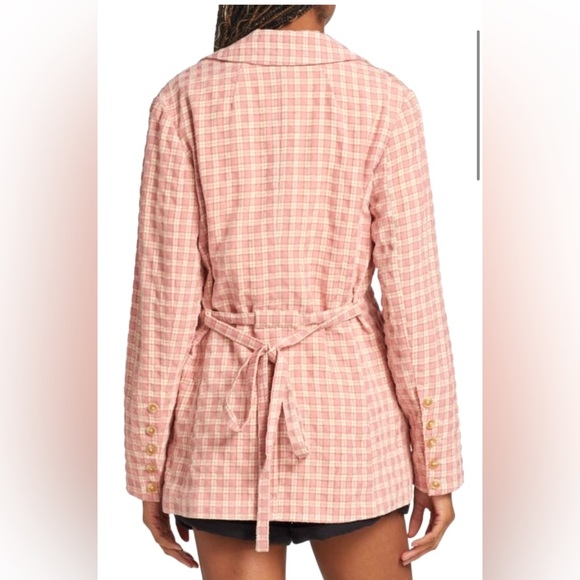 Free People Olivia Gingham Double Breasted Blazer - Picture 2 of 7